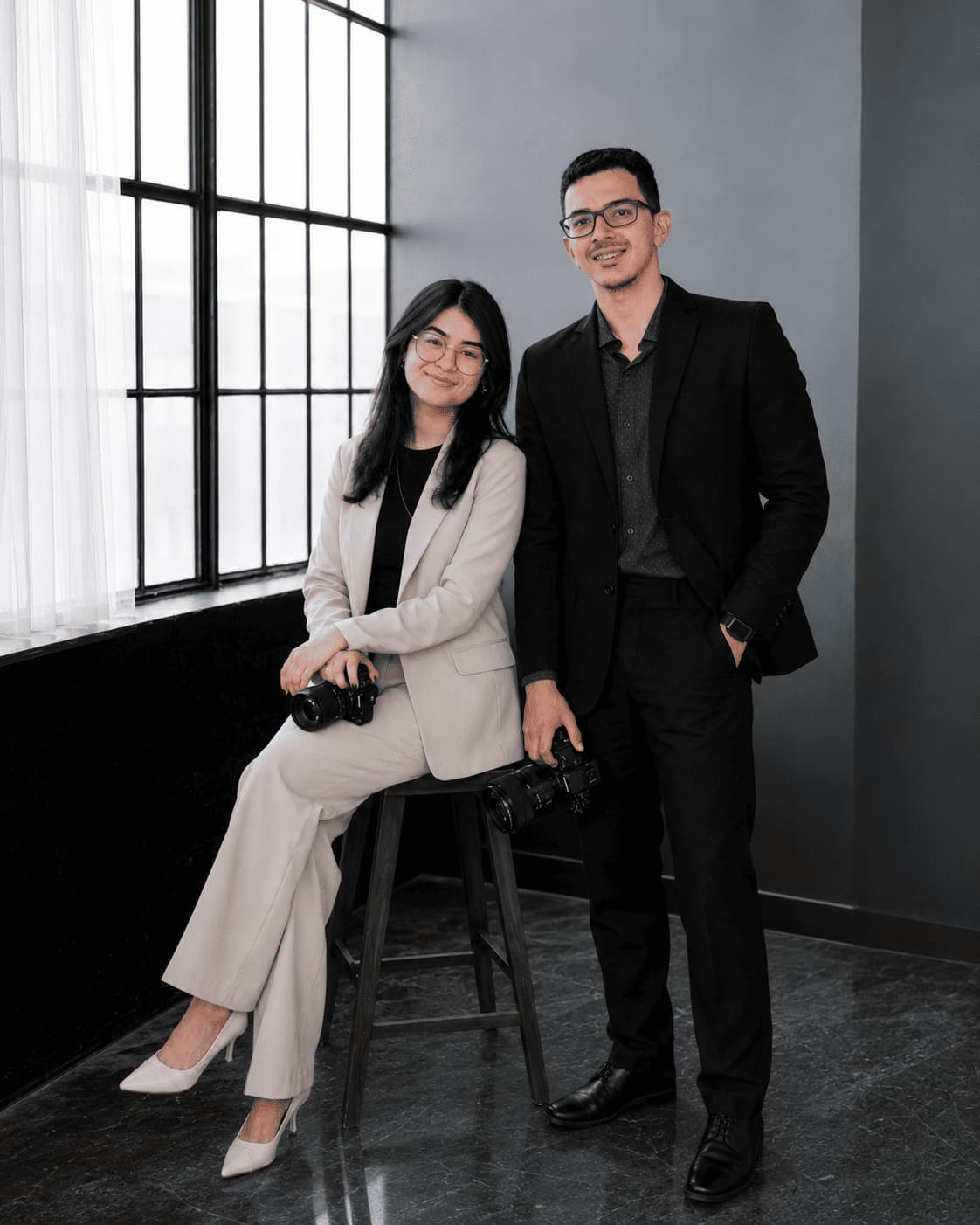 Retrato artístico de Daniel e Jaiane, fundadores da Lavigo Studios